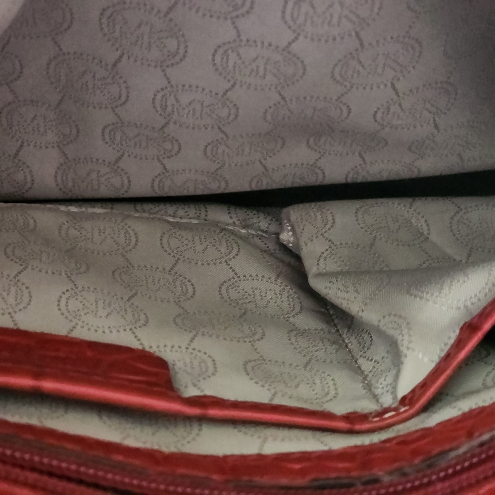 Michael Kors Croc, Shoulder, Red leather‎ bag - Picture 8 of 9